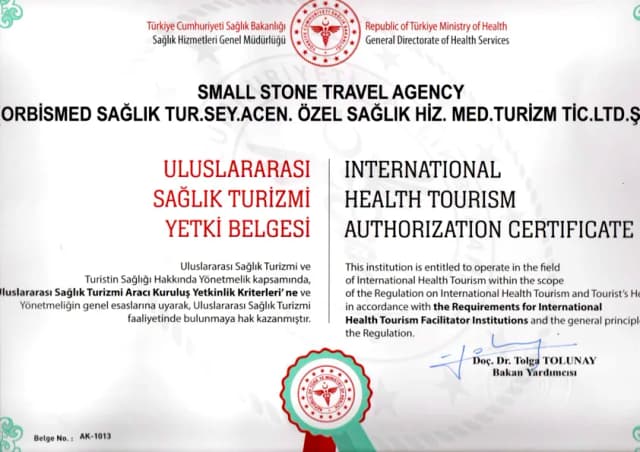 International health tourism authorisation certificate